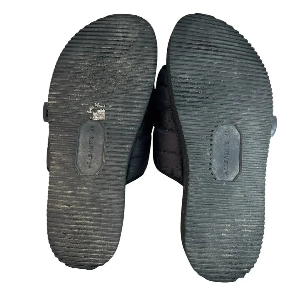 Allsaints Coleman Black Slip-On Sandals Mens 11.5 Preowned